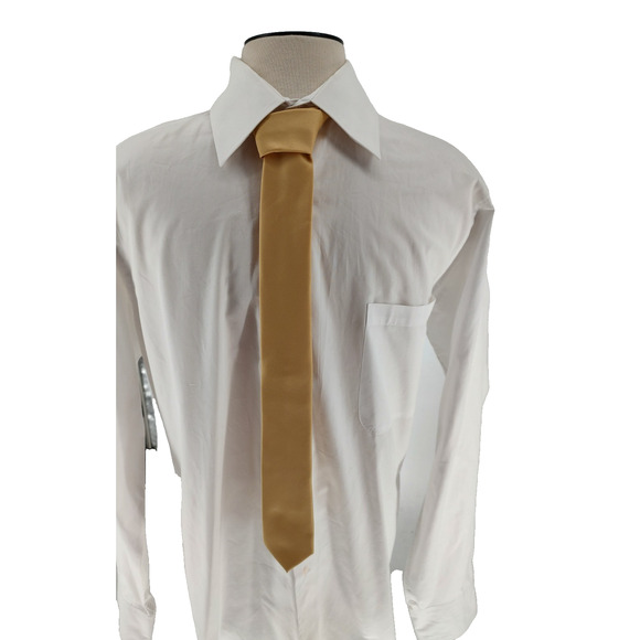 Neck Tie Men's Gold Vesuvio Napoli made in Italy Slim Tie 2.5 in. Classic Length - Picture 1 of 9